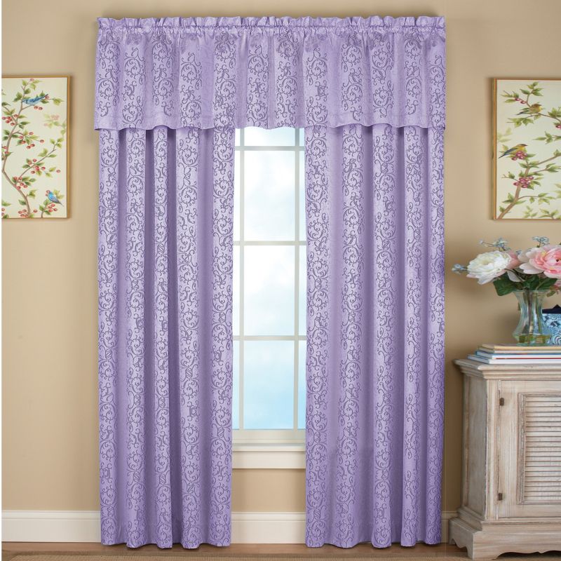 Collections Etc Scroll Insulated Sheen Curtain Panel, Single Panel,, 3 of 5