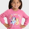 Toddler Girls' Bluey Bingo "Best Day Ever" Fleece Sweatshirt - Pink - 2 of 4