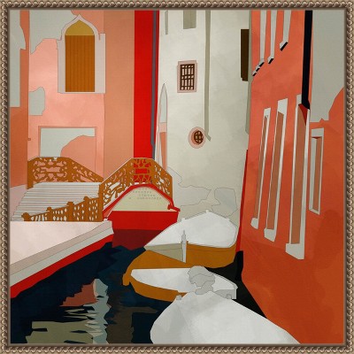 Amanti Art Venice II by Ana Rut Bre Canvas Wall Art Print Framed 22 x 22-in.