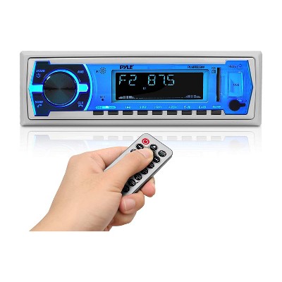 Pyle PLMRB29W Bluetooth Wireless In Dash Stereo Radio Head Unit Receiver with Wireless Music Streaming and Hands Free Calling, White