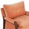 ORRD Mid-Century Modern Velvet Accent Chair, Orange Leisure Chair with Solid Wood Frame & Thick Cushion for Living Room, Supports 330lbs - 4 of 4