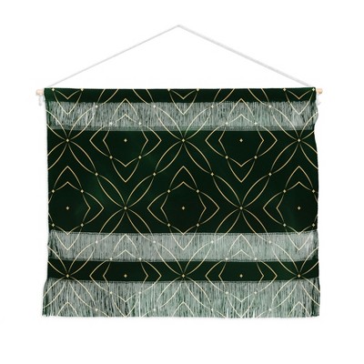 Marta Barragan Camarasa Vintage emerald pattern Landscape Fiber Wall Hanging - Society6