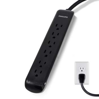 Philips 6-Outlet Surge Protector 1080J 10' Cord - Black