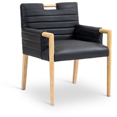 black vegan leather/natural