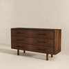 Logan Mid Century Modern Walnut Dresser with 6 Drawers for Ample Storage in Solid Wood 33.1"H x 55.9"W x 17.7"D - 2 of 4