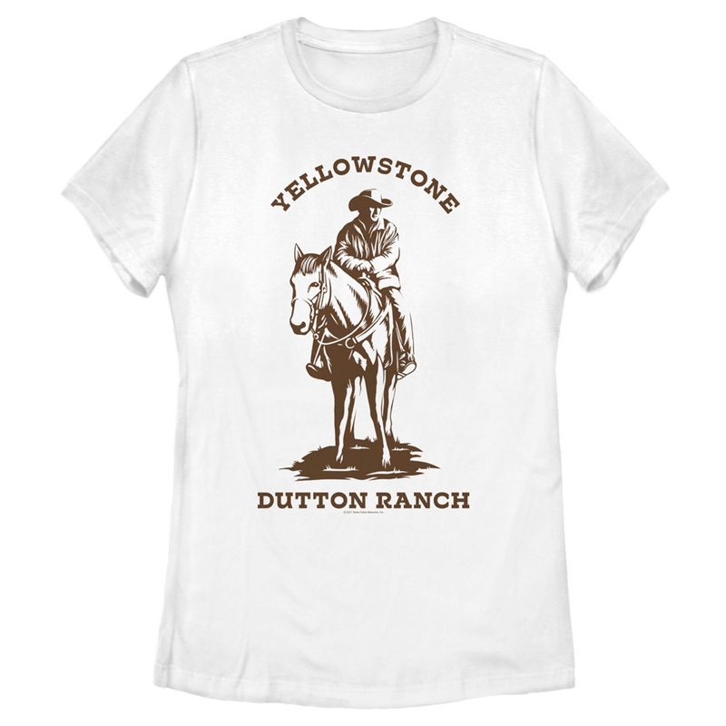 Women's Yellowstone Brown John Dutton Riding Horse T-Shirt, 1 of 5
