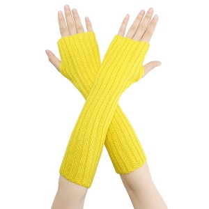 INSPIRE CHIC Acrylic Fingerless Elbow Length Arm Warmers 1 Pair - 1 of 4
