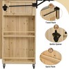 DOMETOUR Fir Wood Outdoor Kitchen Island with Stainless Steel Top, Storage, Towel & Spice Racks, and Bottle Opener - 4 of 4