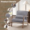 MAYEERTY Mid Century Accent Chair Solid Wooden Frame Arm Waist Cushion - 3 of 4