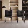 Luck Live Dining Chairs Set of 2 Leather Upholstery Metal Frame - 3 of 4