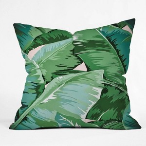 Gale Switzer Banana Leaf Grandeur Square Throw Pillow Green - Deny Designs: Modern Indoor Decor, Zippered, Polyester Fill - 1 of 4