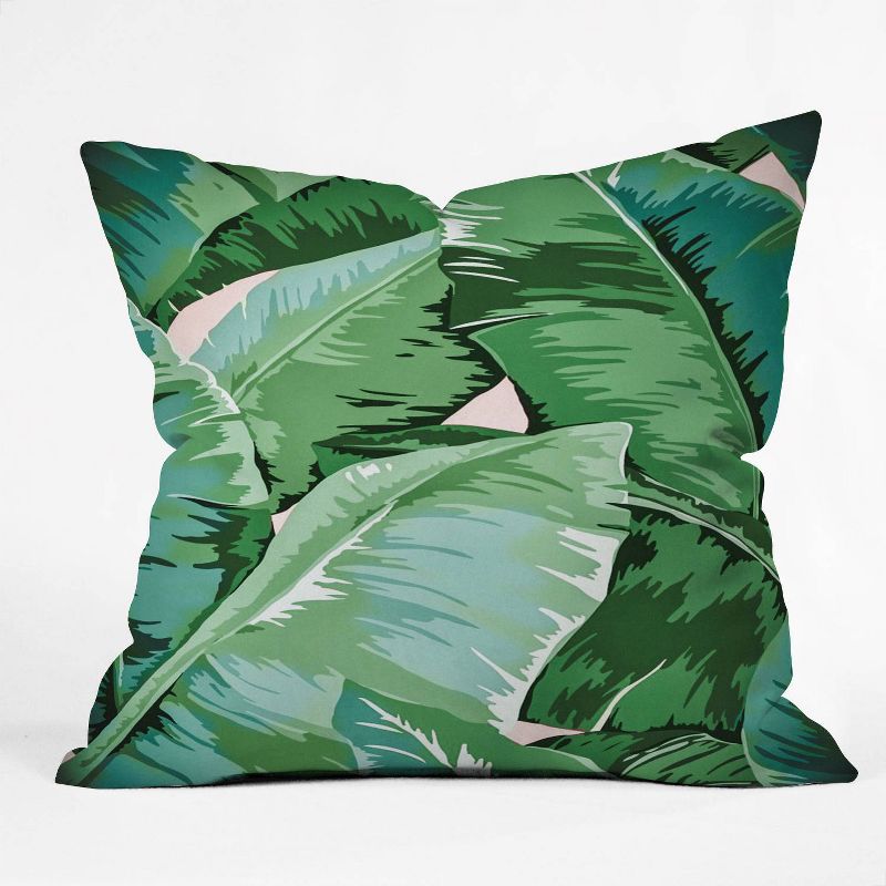 Gale Switzer Banana Leaf Grandeur Square Throw Pillow Green - Deny Designs, 1 of 7