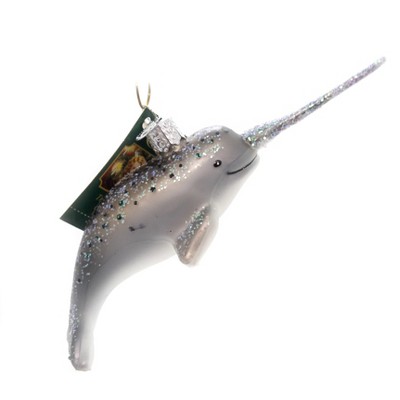 Old World Christmas 2.0" Narwhal Ornament Artic Sea Long Tusk  -  Tree Ornaments