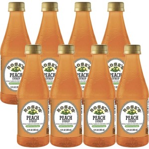 Rose’s Peach Syrup 8 Pack 12 OZ Bottle, | Perfect for Cocktails, Beverages, and Mixers - 1 of 4