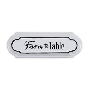 HomeRoots 5" X 14" Black and White Farm To Table Metal Wall Decor - 1 of 4