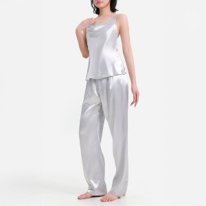 LECHERY Women's Lustrous Silky Shiny Satin 2-piece Pajama Set - 1 of 4