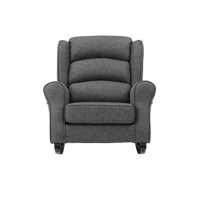 Fabien 40" Gray Fabric Rocking Chair with Metal Frame