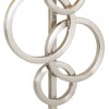 Possini Euro Design Circles Modern Wall Light Sconces Set of 2 Smart Sockets Brushed Nickel Plug-In 12" Fixture Off-White Shades Bedroom - 3 of 4