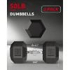 Hex Dumbbell , Hand Weights Dumbbells Pair with Cast Iron Core, Rubber Encased Coating and Textured Carbon Steel Handle - 4 of 4