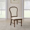 GDFStudio Bennett Upholstered Fabric and Wood Dining Chairs with Rounded Backs and Turned Legs (Set of 2) - 3 of 4