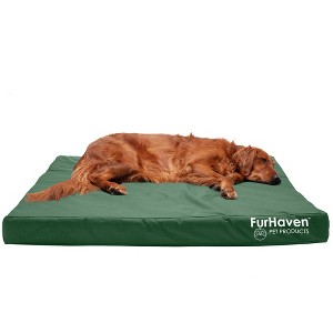Furhaven Logo Indoor/Outdoor Deluxe Cooling Gel Top Pet Bed - 1 of 3