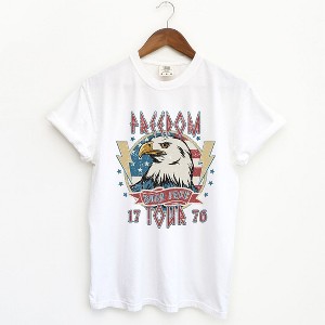 Simply Sage Market Women's Freedom Tour Born Free Short Sleeve Garment Dyed Tee - 1 of 4