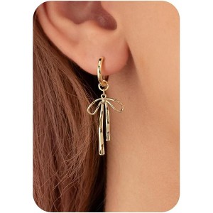Huggie Earrings for Women-14K Gold/Silver Plated Safety Pin Starfish Butterfly Snake Pearl Bee Earrings for Women Gold Hoop Earrings - 1 of 4