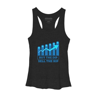 Women's Design By Humans Buy The Dip Sell The Rip By MadderTees Racerback Tank Top