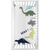 Sweet Jojo Designs Boy Photo Op Fitted Crib Sheet Mod Dinosaur Blue Green and Grey - 2 of 4