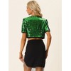 INSPIRE CHIC Women's Puff Short Sleeve Open Front Party Crop Sequin Shrugs - 3 of 4