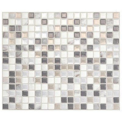 Smart Tiles 11.55'' X 9.64'' Self Adhesive 3D Peel and Stick Backsplash Tiles Gray