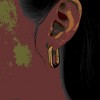 Hollywood Sensation 18K Gold Plated Rectangle Hoop Earrings – Sleek & Stylish 0.90 Inches Gold - 2 of 4