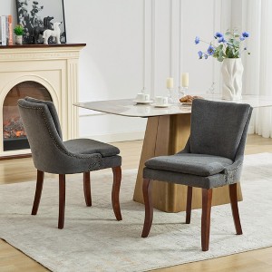 NicBex Modern Solid Wood Double-Layer Cushioned Dining Chairs Set of 2,Leisure Kitchen Chairs with Curved Legs,Living Room Accent Chairs - 1 of 4