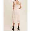 Women's Smocked Ruffle Tiered Mesh Midi Dress - Listicle - 3 of 3