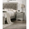 Vynxaria Modern Glam 1pc Nightstand - Champagne Finish, 2 Drawers, Solid Wood, Crocodile Texture, Crystal-Like Diamond Tufted, Bedroom Furniture - 2 of 4