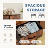 DOMETOUR Drawer Dresser for Bedroom, Fabric Storage Tower Tall Chest Organizer, Storage Cabinet Unit Bins Living Room Entryway Closet-Brown - 3 of 4