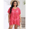 Women's Swimsuit Beach Cover Up Lace Bikini Beachwear Plus Size Beach Bikini See Through Swimwear - 3 of 4