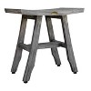 HomeRoots 18" X 18" Antiqued Gray Solid Wood Shower Bench - 4 of 4