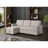 TiramisuBest Dark Gray Convertible Sectional Sofa with Pull-Out Chaise, Storage Ottoman, Twin Sleeper, Living Room Furniture - 3 of 4