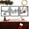 Set of 3 Farmhouse Winter Wall Art Framed Snow Forest Wall Decor Reindeer Holiday Home Decor 12x16 Black - 2 of 4