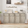 Garvee Sideboard Buffet Cabinet with Storage Drawers, 4-Door Kitchen Cabinet with Wood Handles, Modern Console Table for Dining Room, Entryway - 3 of 4