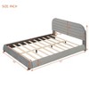 Queen Size Velvet Upholstered Platform Bed,Solid Frame and Stylish Curve-shaped Design - 4 of 4