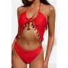 Golden Goddess 'Red' Athena Cut-Out Crystal Swimsuit - 3 of 4