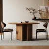 Luck Live Modern 59" Round Dining Table, Wood Veneer Starburst Top, Contemporary Pedestal Base Dining Room Table - 2 of 4