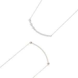 Adornia Silver 2-PIECE Curved Bar Necklace HOLIDAY Set.. - 1 of 4