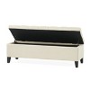 CAVINAS 51"W Button Tufted Storage Ottoman with Hinged Lid,Modern Elegant End of Bed Ottoman for Bedroom&Living Room,Sturdy Wooden Legs,Beige - 2 of 4