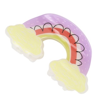 Unique Bargains Women's Fashion Rainbow Clouds Hair Clips 3.62"x1.89"x1.26" Purple Yellow 1 Pc