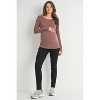 Hello Miz Women's Ribbed Scoop Neck Long Sleeve Maternity Top - 4 of 4