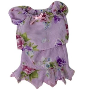 Doll Clothes Superstore Handmade Floral Chiffon Skirt & Blouse Set – Fits 18 Inch Girl Dolls - 1 of 4