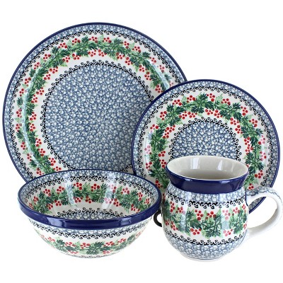 Blue Rose Polish Pottery Ceramika Artystyczna Dinnerware (4 PC)